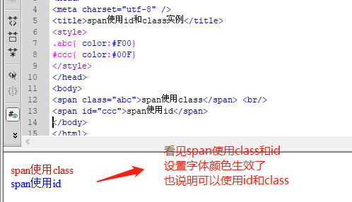 可以对span设置class或id吗