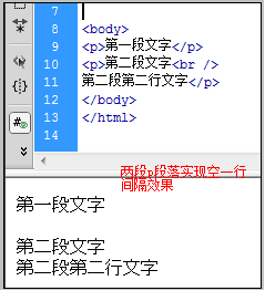 p段落标签空行截图