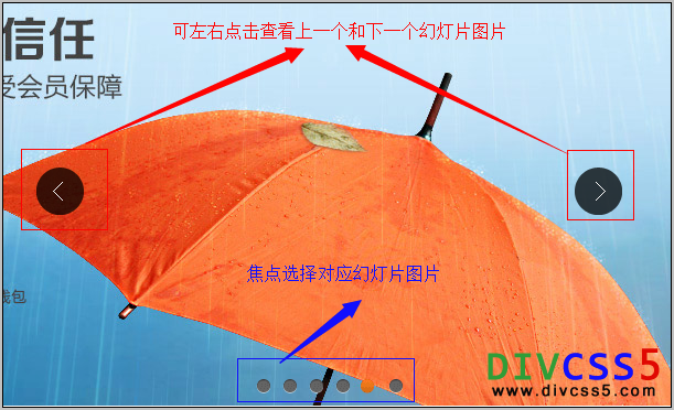 div css全屏自适应宽度幻灯片特效