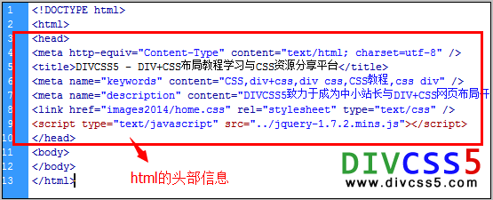 html头部信息截图