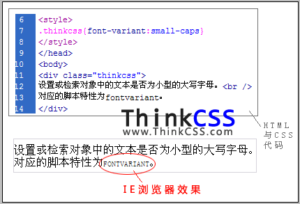 css font-variant全大写后字母缩小显示实例