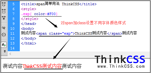 html span标签简单实用实例效果截图