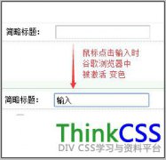 CSS禁止解决谷歌Chrome浏览器中点击input输入框边框变色