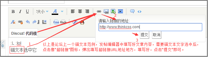 第三方论坛发帖锚文本步骤图