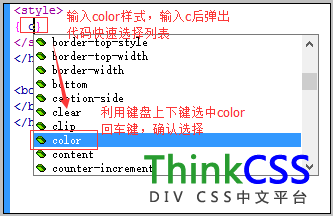 输入CSS属性