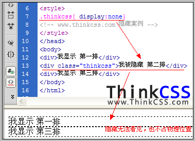 Display隐藏CSS案例说明截图