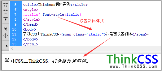 CSS成功设置斜体