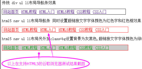 HTML5 nav标签 CSS3布局