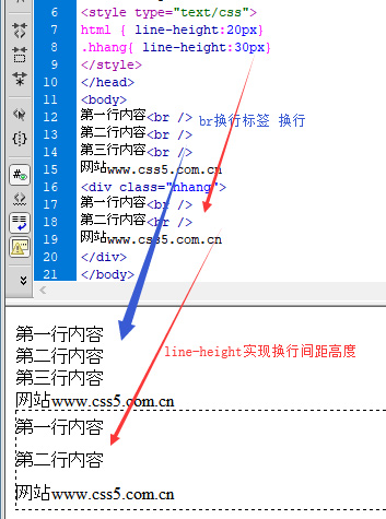 br原来这样使用的，并使用css控制换行高度间距